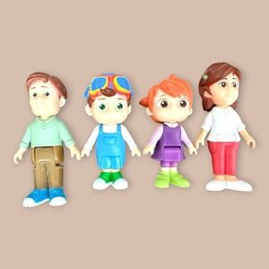 Cocomelon Family Figures Lot 4 JJ Mom Dad TomTom YoYo Kids Toy Set
